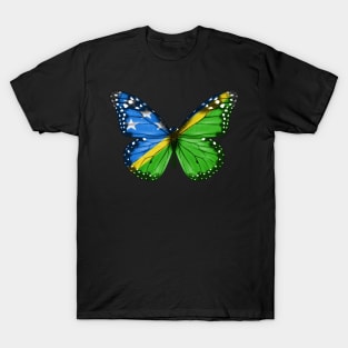 Solomon Islanders Flag  Butterfly - Gift for Solomon Islanders From Solomon Islands T-Shirt